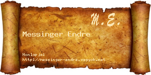 Messinger Endre névjegykártya